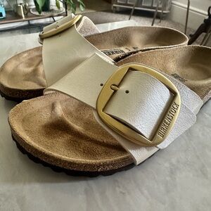 Birkenstock Madrid Sandals with Gold Buckle